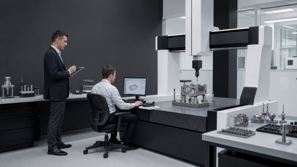 Imagem ilustrativa de um laboratório com CMM