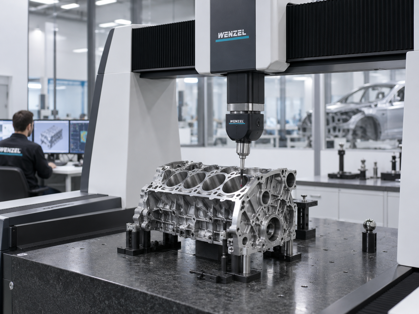 Máquina de medição por coordenadas CMM em aplicação automotiva