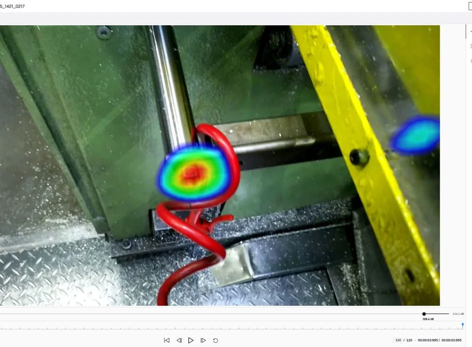Aplicação real de imagem acústica em sistema de ar comprimido industrial